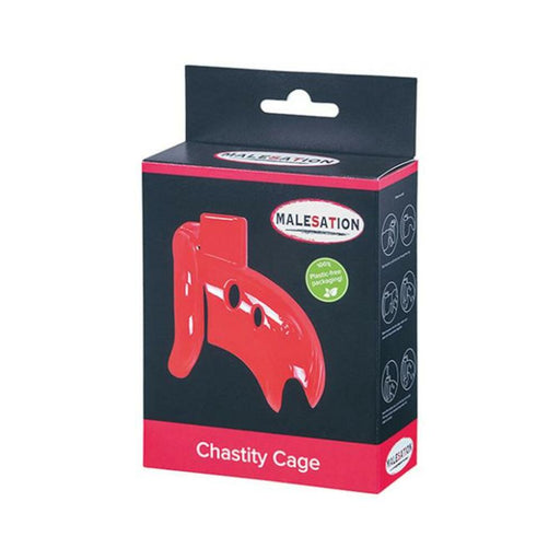 Malesation Chastity Cage - Red - SexToy.com