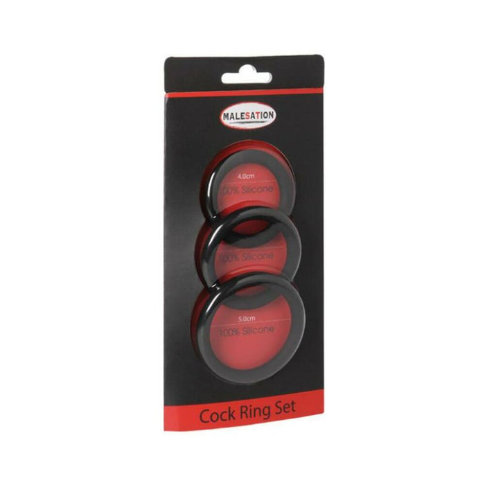 Malesation Cock Ring Set Pack Of 3 - SexToy.com