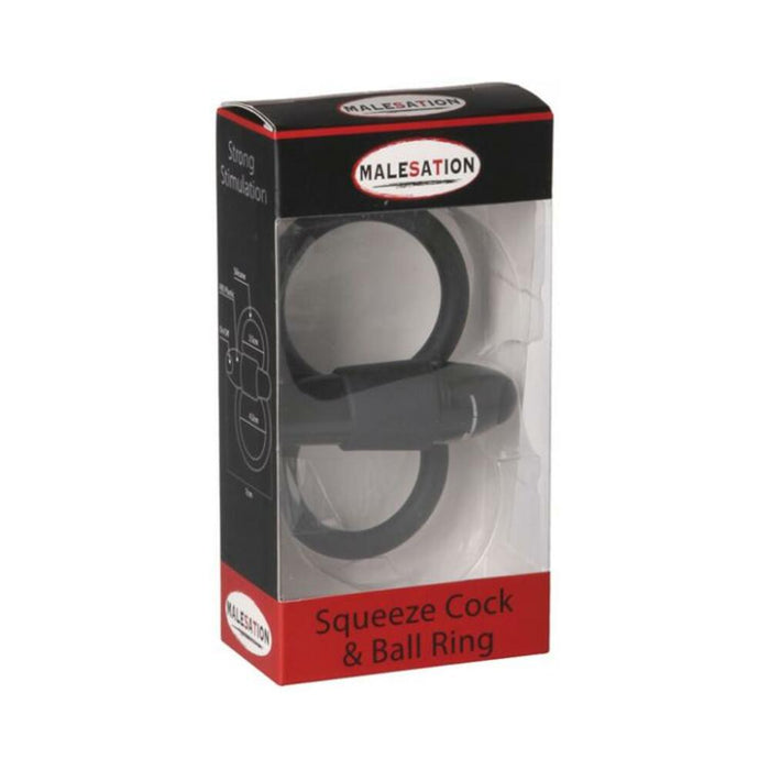 Malesation Squeeze Cock & Ball Ring Black - SexToy.com