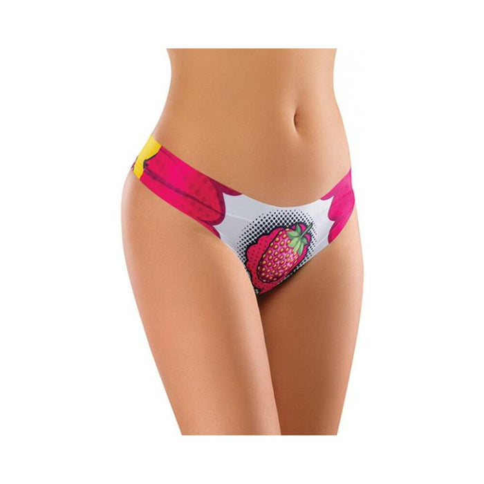 Mememe Intrigue Kissberry Printed Thong Lg - SexToy.com