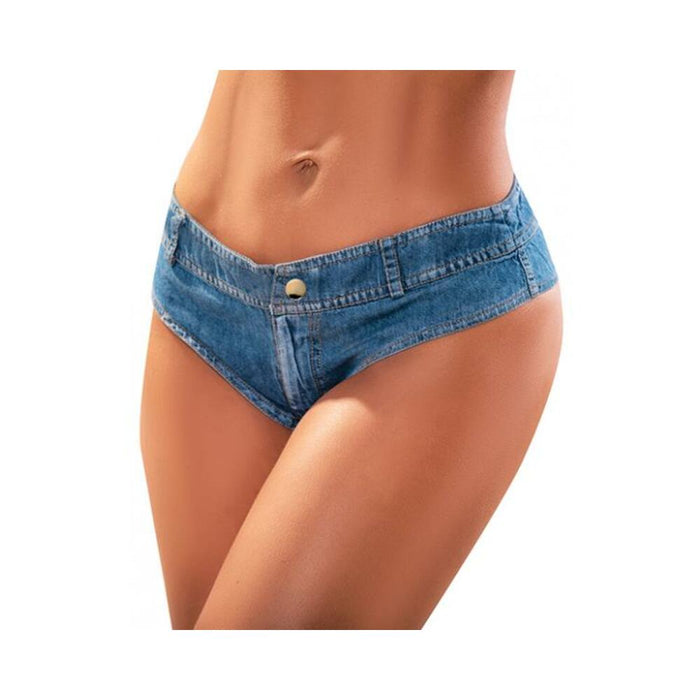 Micro Mini Solid Shorts Light Chambray Lg - SexToy.com