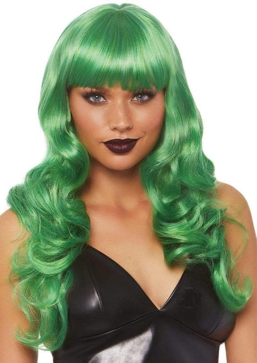 Misfit Long Wavy Bang Wig O/s Green - SexToy.com