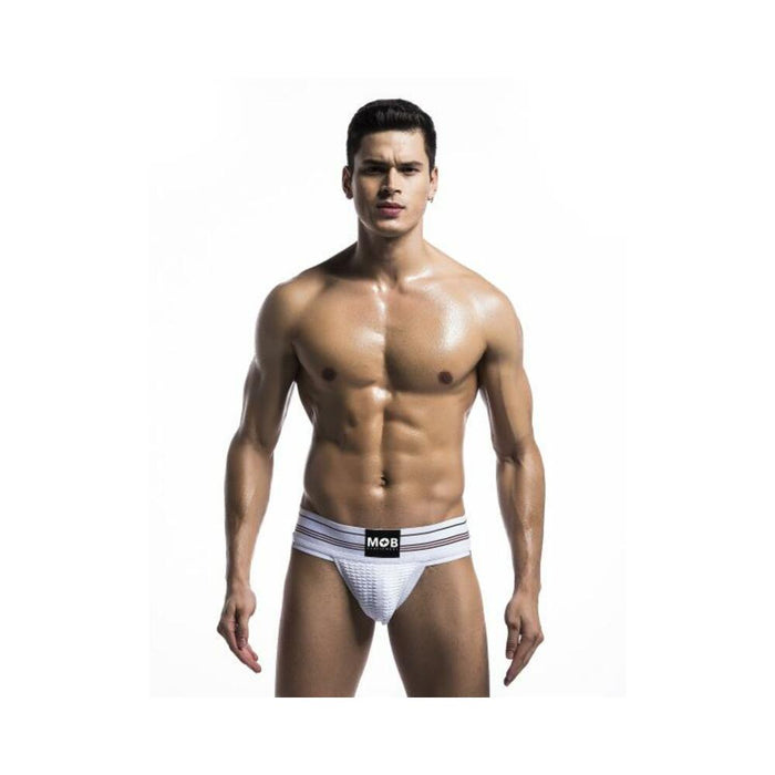 Mob Fetish Jockstrap White Large 3in Waistband(bulk) - SexToy.com