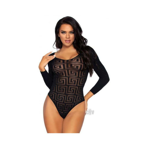 Mosaic Opaque Snap Crotch Suit Os Black - SexToy.com