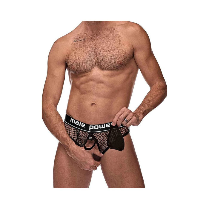 MP Cock Pit Net Cock Ring Thong Blk LX | SexToy.com