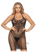 Multi Net Halter Mini Dress Os Black - SexToy.com