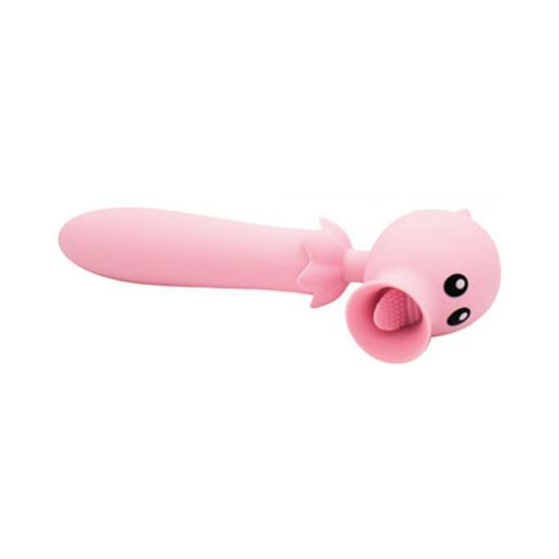 Natalie's Toy Box Lick N' Stick Clit Flicker & G-spot Vibe - Pink - SexToy.com