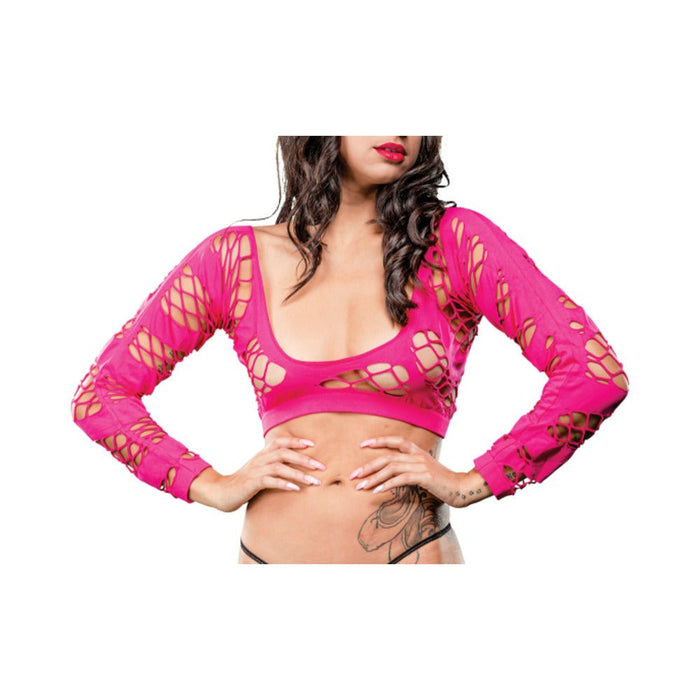 Naughty Girl Sexy Leggings Wild Mesh Design Pink O/S - SexToy.com