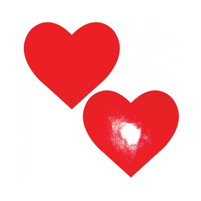 Neva Nude Vixen Queen Status Wet Vinyl Heart Pasties - Red Qn - SexToy.com