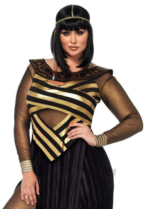 Nile Queen Dress 3pc 1x/2x Blk/gld - SexToy.com