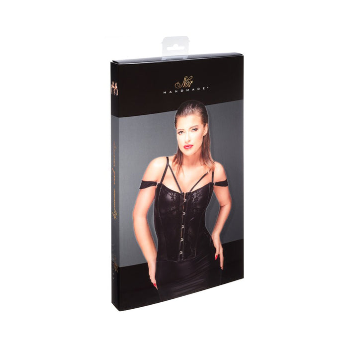 Noir Handmade Powerwetlook Corset With Lace | SexToy.com