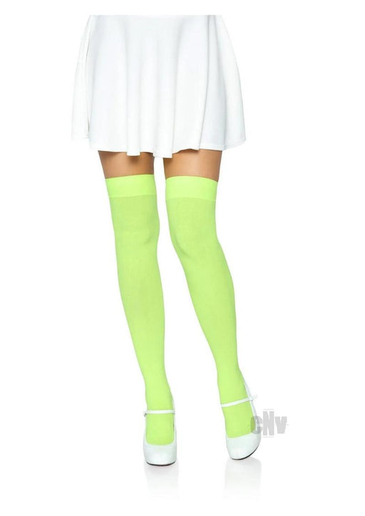 Nylon Over The Knee Os Neon Green - SexToy.com