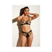 Oh L L Chri Dominant Open Cup Caged 2pc Set With Grommet Tape Strapping And Metal Ring Details Xl - SexToy.com