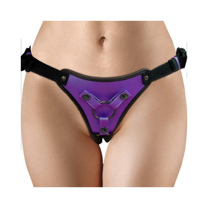 Ouch! Metallic Strap On Harness Metallic Purple - SexToy.com