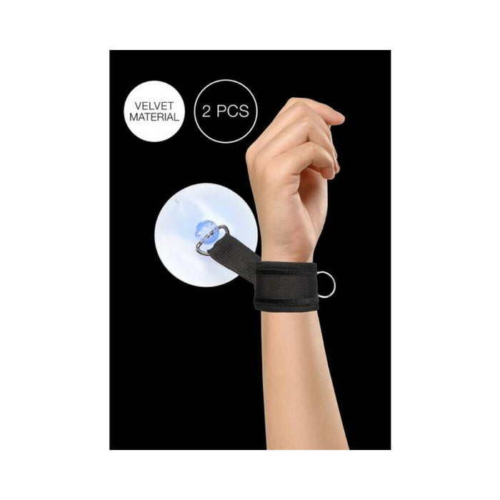 Ouch! Suction Cup Handcuffs Adjustable Black - SexToy.com