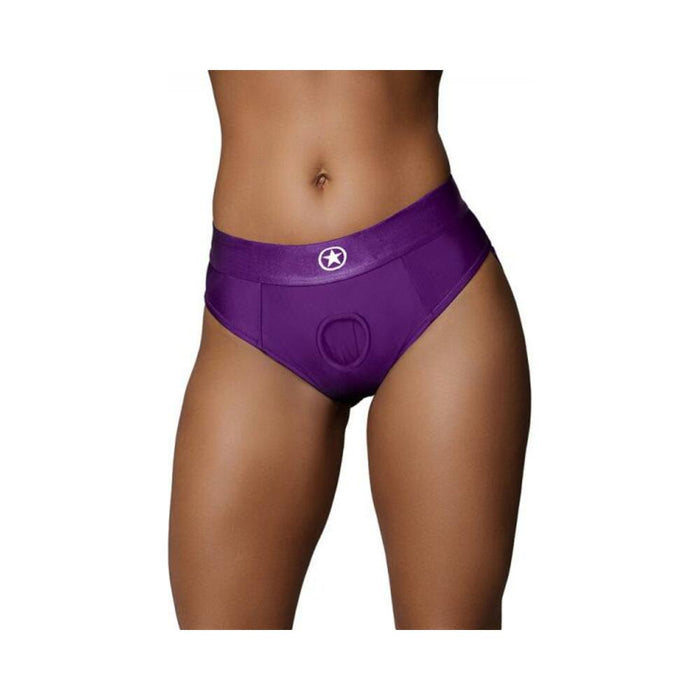 Ouch! Vibrating Strap-on Thong With Removable Butt Straps Purple M/l - SexToy.com