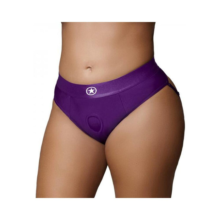 Ouch! Vibrating Strap-on Thong With Removable Butt Straps Purple Xl/xxl - SexToy.com