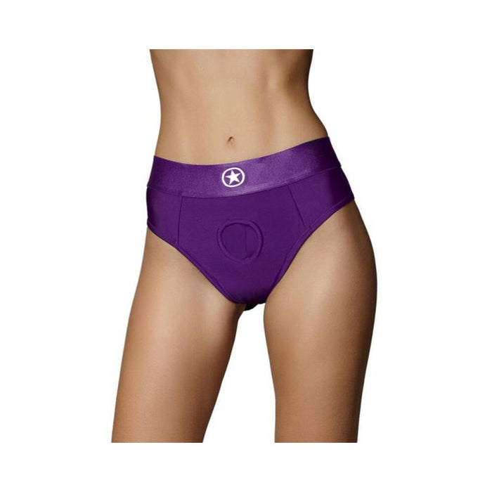 Ouch! Vibrating Strap-on Thong With Removable Butt Straps Purple Xs/s - SexToy.com