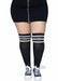 Over the Knee Athletic Socks -1x/2x - Black/white - SexToy.com