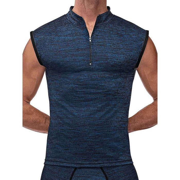 Peak Performance Zipper Muscle Tank Blue Small - SexToy.com