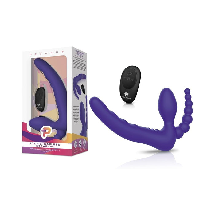 Pegasus 7 Strapless Strap On w/Remote - Purple - SexToy.com