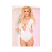 Pink Lipstick Lace To The Top Bodysuit White S/M - SexToy.com