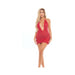 Pink Lipstick Love Bite Plunge Halter Dress Red O/s - SexToy.com