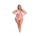 Pink Lipstick Neon Dreams Bra & High Waist Thong Pink Qn - SexToy.com