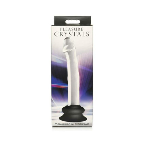 Pleasure Crystals 7 In. Glass Dildo With Silicone Base - SexToy.com