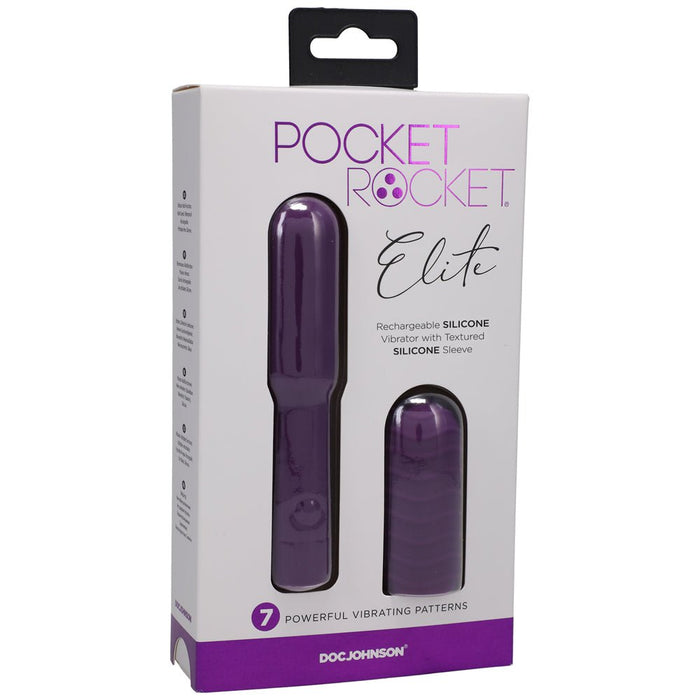 Pocket Rocket Elite Rechargeable Bullet With Removable Sleeve Purple - SexToy.com