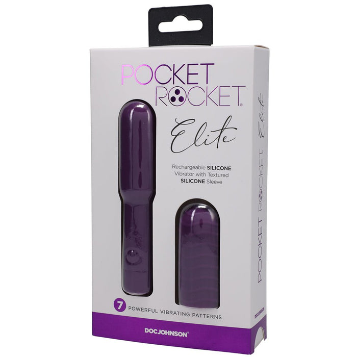 Pocket Rocket Elite Rechargeable Bullet With Removable Sleeve Purple - SexToy.com