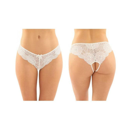 Poppy Crotchless Floral Lace Panty 6-pack L/xl White | SexToy.com