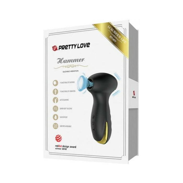 Pretty Love Hammer Sucking & Vibrating - Black & Gold - SexToy.com