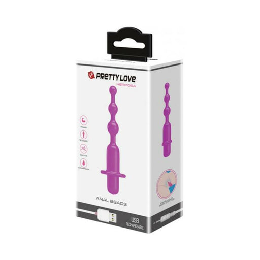 Pretty Love Hermosa Anal Beads Vibrator - 12 Function Fuchsia - SexToy.com