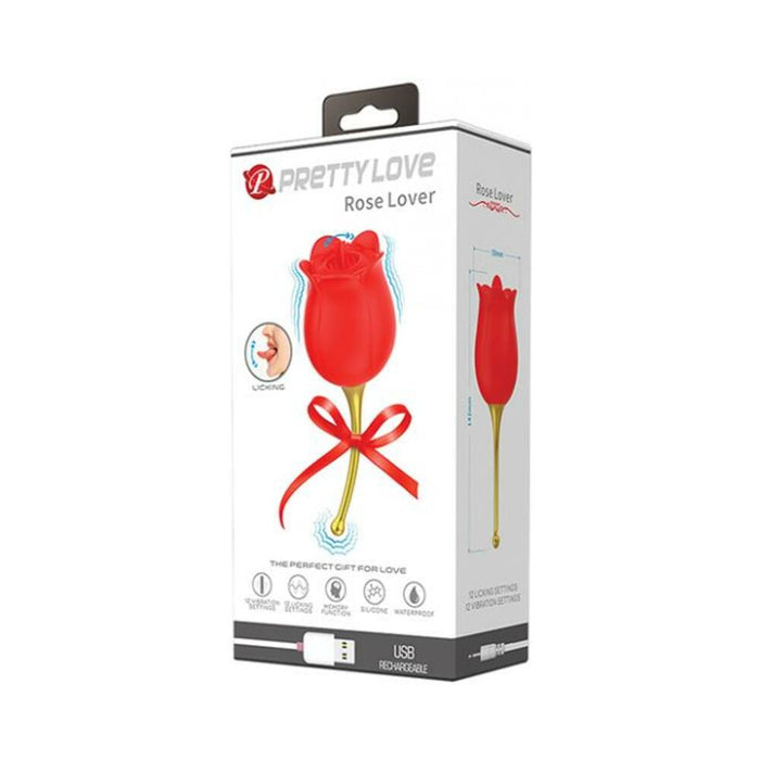 Pretty Love Licking Rose Lover Dual Ended - Rose - SexToy.com