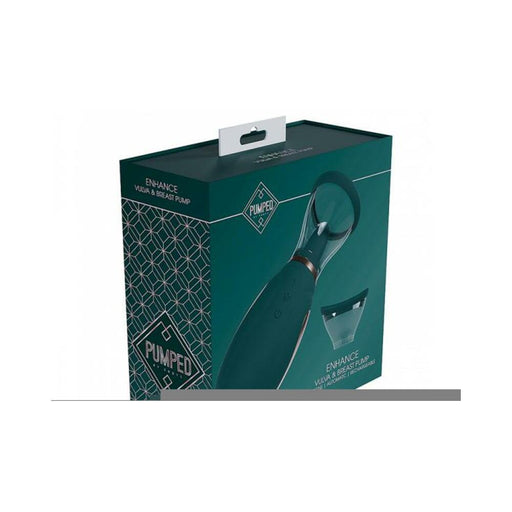 Pumped Enhance Automatic Rechargeable Vulva & Breast Pump Forest Green - SexToy.com