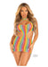 Rainbow Stripe Cross Halter Mini Os - SexToy.com