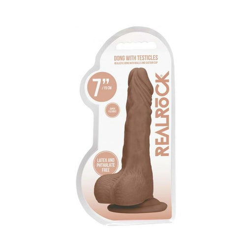 Real Rock Realistic Dildo With Balls - 7" - 17 Cm - Mocha | SexToy.com