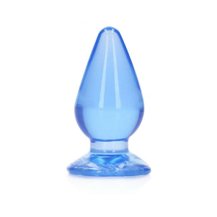 Realrock Crystal Clear 4.5 In. Anal Plug Blue | SexToy.com