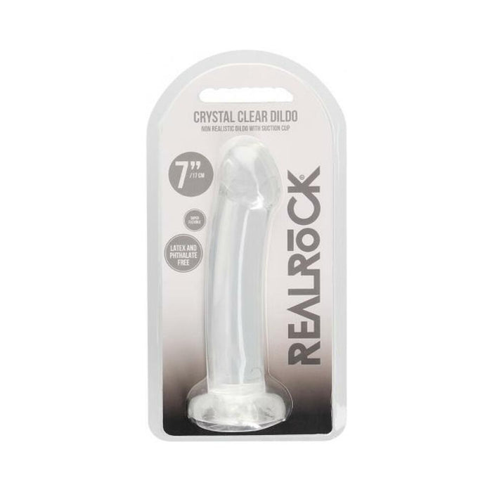 Realrock Crystal Clear Non-realistic Dildo With Suction Cup 6.7 In. Translucent | SexToy.com