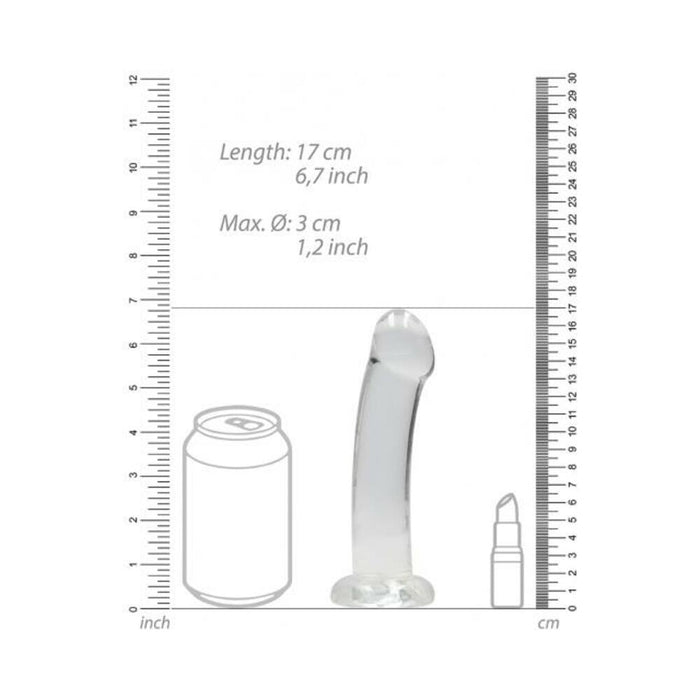 Realrock Crystal Clear Non-realistic Dildo With Suction Cup 6.7 In. Translucent | SexToy.com