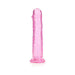 Realrock Crystal Clear Straight 11 In. Dildo Without Balls Pink | SexToy.com