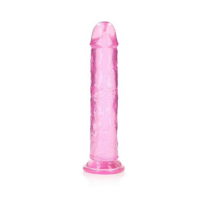 Realrock Crystal Clear Straight 11 In. Dildo Without Balls Pink | SexToy.com