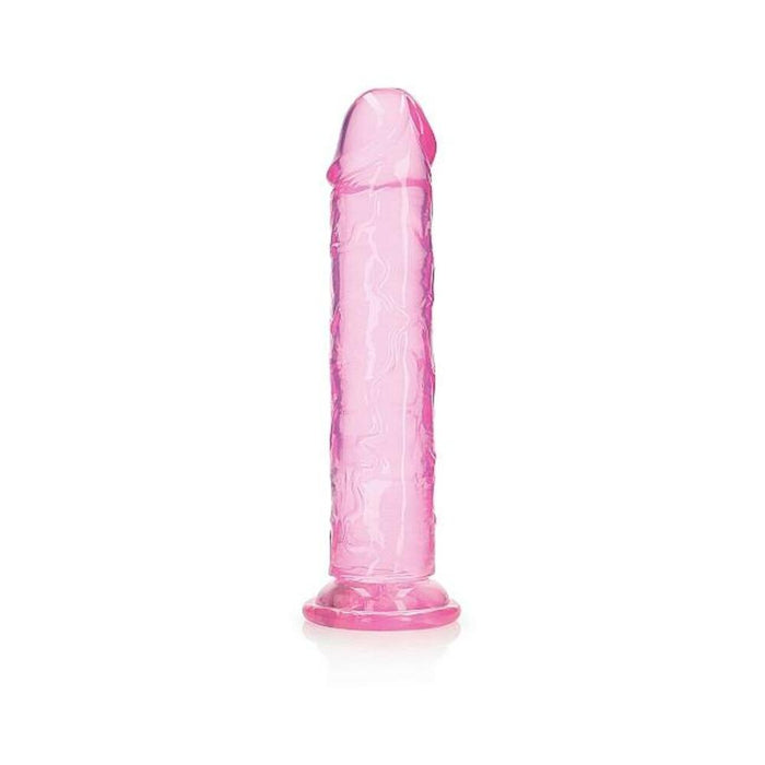 Realrock Crystal Clear Straight 11 In. Dildo Without Balls Pink | SexToy.com