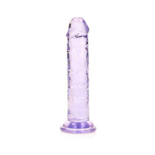 Realrock Crystal Clear Straight 6 In. Dildo Without Balls Purple | SexToy.com