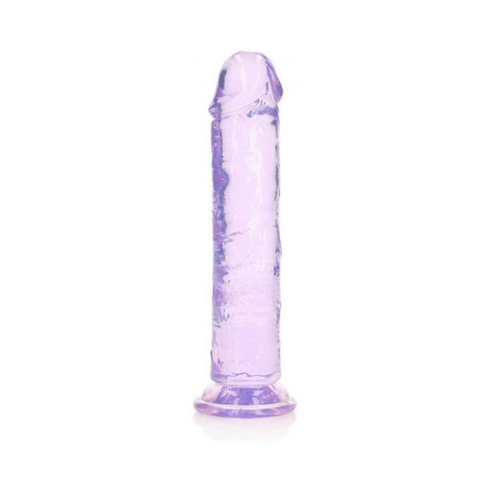 Realrock Crystal Clear Straight 8 In. Dildo Without Balls Purple | SexToy.com