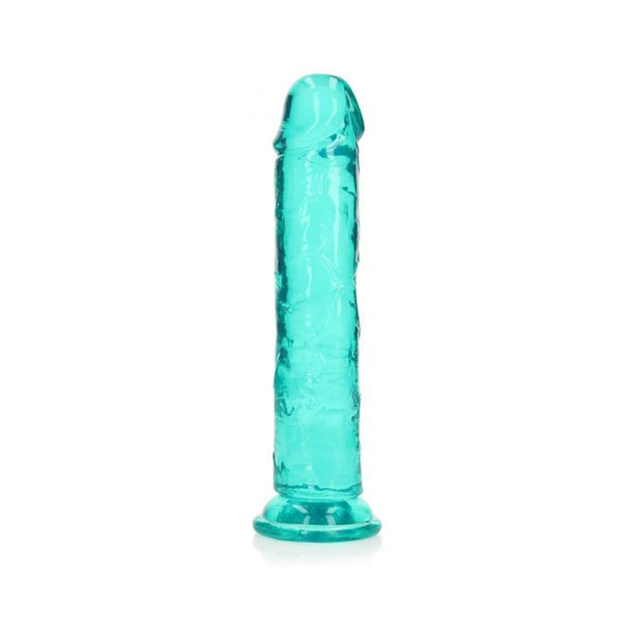 Realrock Crystal Clear Straight 8 In. Dildo Without Balls Turquoise | SexToy.com