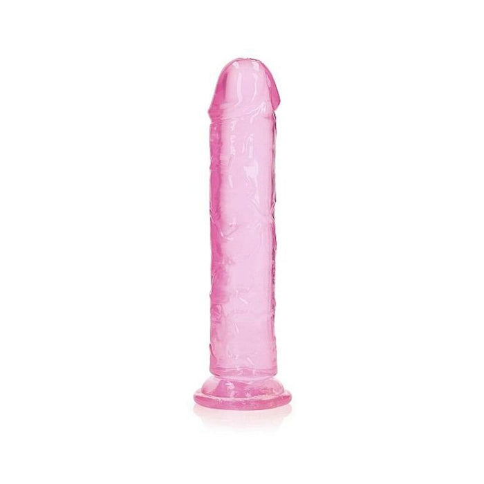 Realrock Crystal Clear Straight 9 In. Dildo Without Balls Pink | SexToy.com