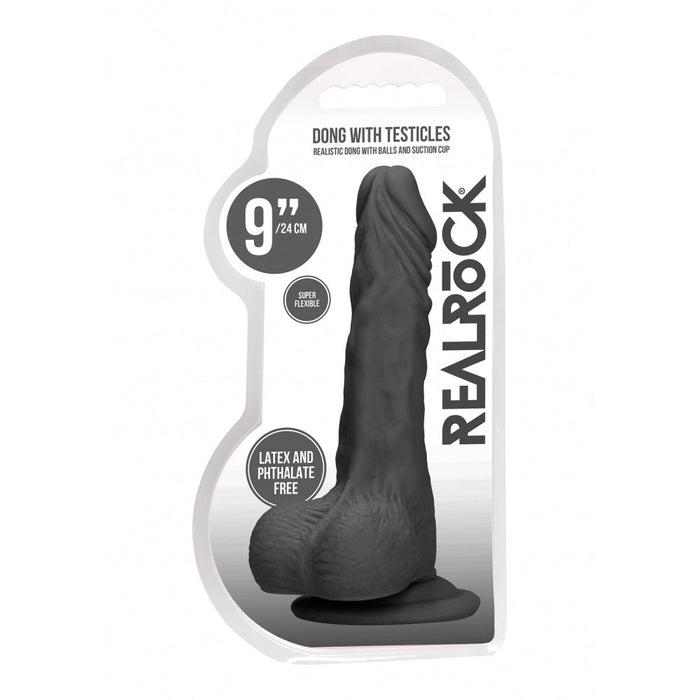 Realrock Dong With Testicles 9 Black - SexToy.com