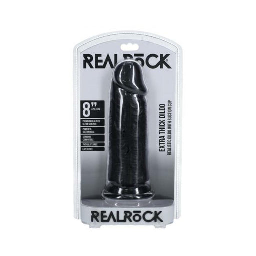 Realrock Extra Thick 8 In. Dildo Black - SexToy.com